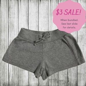 Gray Soft Cozy Casual Gym Shorts Elastic Waist and Decorative Tie - Old Navy